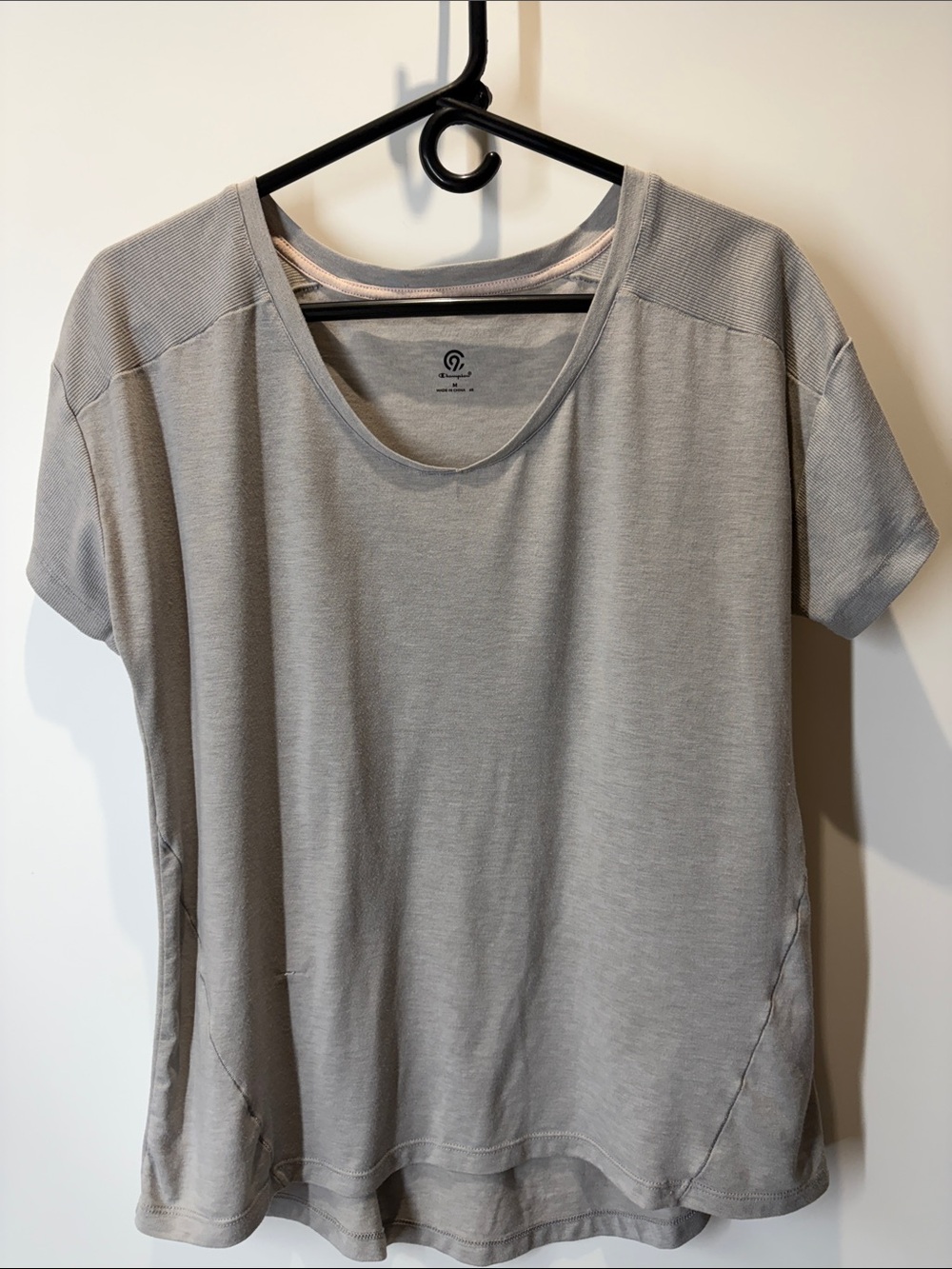 Champion Women's Light Gray Short Sleeve Crew Tee